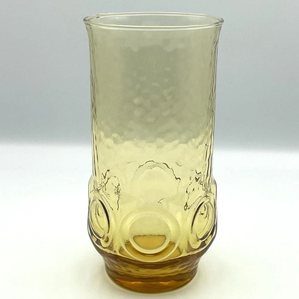 Vintage 1970s Anchor Hocking Heritage Hill Amber Large Tumbler 6.75
